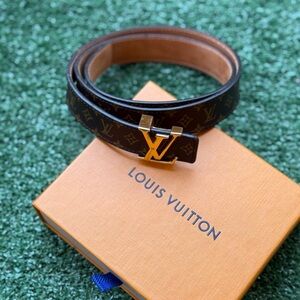 Louis Vuitton Brown and Gold Monogram Belt